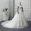 Modest / Simple Ivory Wedding Dresses 2019 A-Line / Princess Off-The-Shoulder Short Sleeve Backless Appliques Lace Chapel Train Ruffle