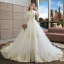 Erschwinglich Ivory / Creme Brautkleider / Hochzeitskleider 2019 A Linie Off Shoulder 1/2 Ärmel Rückenfreies Applikationen Spitze Hof-Schleppe Rüschen