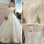 Erschwinglich Ivory / Creme Brautkleider / Hochzeitskleider 2019 A Linie Off Shoulder 1/2 Ärmel Rückenfreies Applikationen Spitze Hof-Schleppe Rüschen