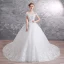 Élégant Blanche Robe De Mariée 2019 Princesse De l'épaule Manches Courtes Dos Nu Appliques En Dentelle Paillettes Perle Perlage Glitter Tulle Chapel Train Volants