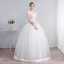 Affordable Ivory Wedding Dresses 2019 Ball Gown Off-The-Shoulder Short Sleeve Backless Appliques Lace Sequins Beading Floor-Length / Long Ruffle