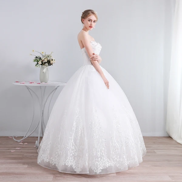Beste Elfenben Korsett Brudekjoler 2019 Prinsesse Kjæreste Uten Ermer Ryggløse Appliques Blonder Beading Glitter Tyll Lange Buste