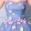 Blomsterfe Blå Ballkjoler 2019 Prinsesse Kjæreste Uten Ermer Appliques Blomst Rhinestone Beading Perle Lange Buste Ryggløse Formelle Kjoler