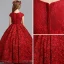 Best Burgundy Flower Girl Dresses 2019 A-Line / Princess Scoop Neck Cap Sleeves Pearl Sequins Pierced Polyester Floor-Length / Long Ruffle Wedding Party Dresses