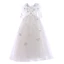 Romantic Ivory Flower Girl Dresses 2019 A-Line / Princess Scoop Neck 3/4 Sleeve Butterfly Appliques Lace Pearl Floor-Length / Long Ruffle Wedding Party Dresses
