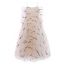 Lovely Champagne Flower Girl Dresses 2019 A-Line / Princess Off-The-Shoulder Shoulders 3/4 Sleeve Embroidered Floor-Length / Long Ruffle Wedding Party Dresses