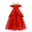 Bling Bling Red See-through Flower Girl Dresses 2019 A-Line / Princess Scoop Neck Short Sleeve Glitter Tulle Floor-Length / Long Ruffle Wedding Party Dresses