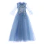 Vintage / Retro Pool Blue Flower Girl Dresses 2019 A-Line / Princess High Neck Bell sleeves Appliques Lace Pearl Floor-Length / Long Ruffle Wedding Party Dresses