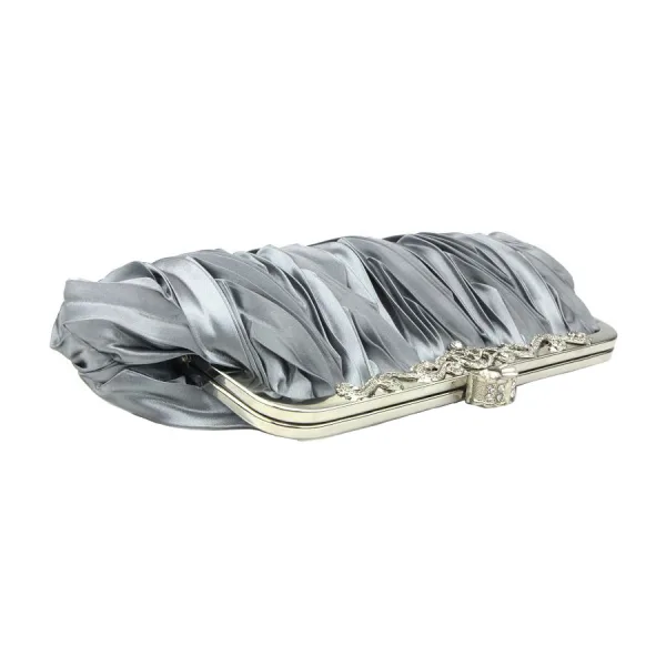 Klassieke Elegante Zilveren Handtassen Gestreept Kralen Rhinestone Velour Huwelijk Feest Accessoires 2019