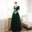 Élégant Vert Foncé Perlage Paillettes Robe De Bal 2023 Princesse Encolure Carrée Manches Courtes Dos Nu Longue Promo Robe De Ceremonie