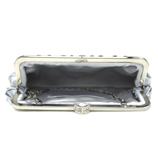 Klassieke Elegante Zilveren Handtassen Gestreept Kralen Rhinestone Velour Huwelijk Feest Accessoires 2019