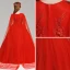 Chinese style Red Flower Girl Dresses 2019 A-Line / Princess Scoop Neck Sleeveless Sash Appliques Lace Pearl Watteau Train Ruffle Wedding Party Dresses