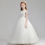 Chic / Beautiful Ivory Flower Girl Dresses 2019 A-Line / Princess Scoop Neck Sleeveless Appliques Lace Pearl Floor-Length / Long Ruffle Wedding Party Dresses