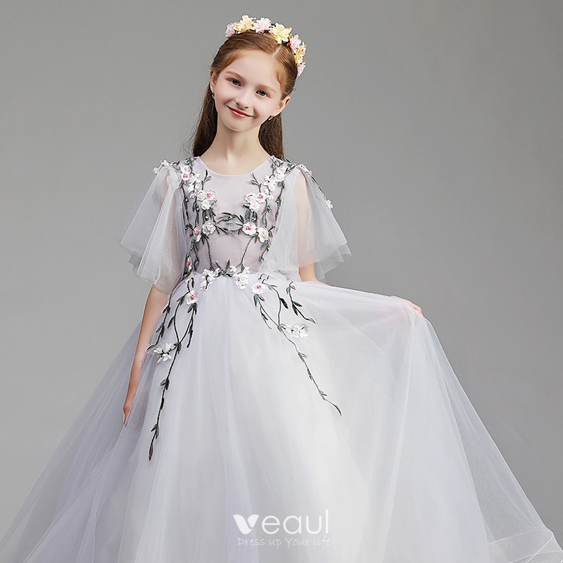 Lavender lace on sale flower girl dresses