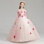 Flower Fairy Pearl Pink Flower Girl Dresses 2019 A-Line / Princess Shoulders Off-The-Shoulder Short Sleeve Appliques Flower Floor-Length / Long Ruffle Wedding Party Dresses