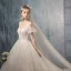 Luxus / Herrlich Ivory / Creme Brautkleider / Hochzeitskleider 2019 A Linie Off Shoulder Geschwollenes Kurze Ärmel Rückenfreies Applikationen Spitze Perlenstickerei Quaste Kapelle-Schleppe Rüschen