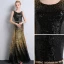 Sparkly Black Gold Sequins Evening Dresses  2018 Trumpet / Mermaid Scoop Neck Sleeveless Metal Sash Floor-Length / Long Backless Formal Dresses