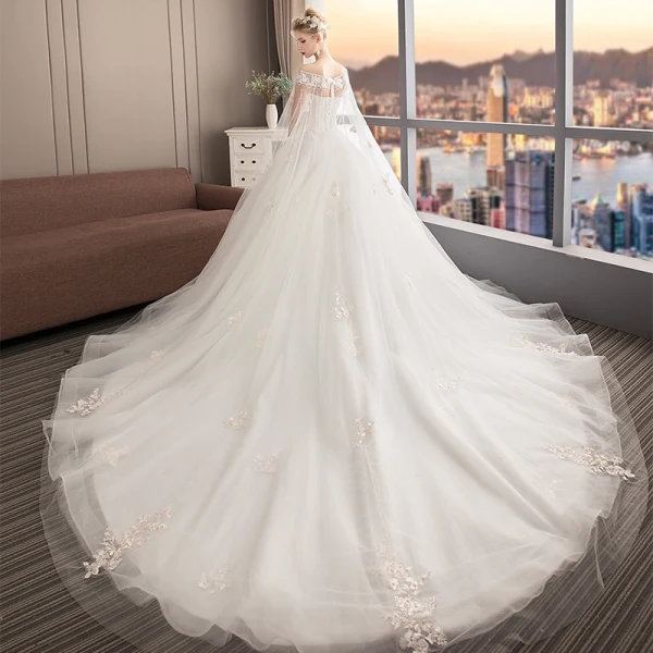Elegant Elfenben Brudekjoler 2019 Prinsesse Kjæreste Uten Ermer Ryggløse Appliques Blonder Beading Watteau Train Buste