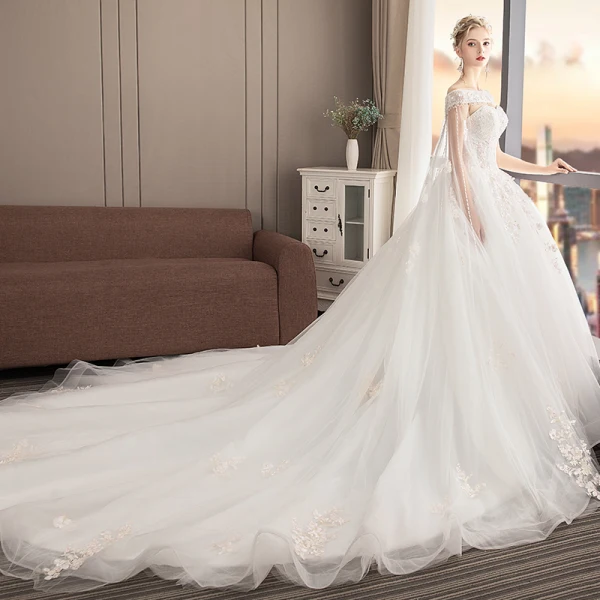 Elegant Elfenben Brudekjoler 2019 Prinsesse Kjæreste Uten Ermer Ryggløse Appliques Blonder Beading Watteau Train Buste
