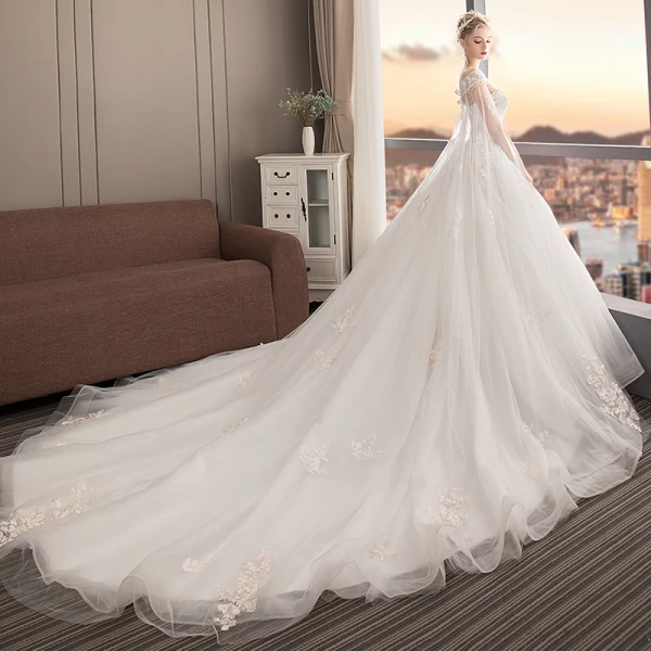 Elegant Elfenben Brudekjoler 2019 Prinsesse Kjæreste Uten Ermer Ryggløse Appliques Blonder Beading Watteau Train Buste