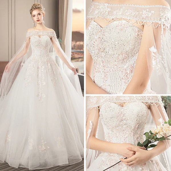 Elegant Elfenben Brudekjoler 2019 Prinsesse Kjæreste Uten Ermer Ryggløse Appliques Blonder Beading Watteau Train Buste