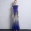 Sparkly Royal Blue Silver Sequins Evening Dresses  2018 Trumpet / Mermaid Scoop Neck Cap Sleeves Metal Sash Floor-Length / Long Formal Dresses