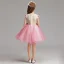 Chic / Beautiful Candy Pink Flower Girl Dresses 2019 A-Line / Princess Scoop Neck Cap Sleeves Appliques Flower Pearl Short Ruffle Wedding Party Dresses