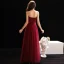 Elegant Burgunder Selskapskjoler 2019 Prinsesse Kjæreste Uten Ermer Appliques Blomst Beading Lange Buste Ryggløse Formelle Kjoler