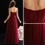 Elegant Burgunder Selskapskjoler 2019 Prinsesse Kjæreste Uten Ermer Appliques Blomst Beading Lange Buste Ryggløse Formelle Kjoler