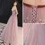 Elegant Rødmende Rosa Ballkjoler 2019 Prinsesse Sløyfe Kjæreste Uten Ermer Appliques Blonder Blomst Perle Rhinestone Lange Buste