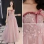 Elegant Rødmende Rosa Ballkjoler 2019 Prinsesse Sløyfe Kjæreste Uten Ermer Appliques Blonder Blomst Perle Rhinestone Lange Buste