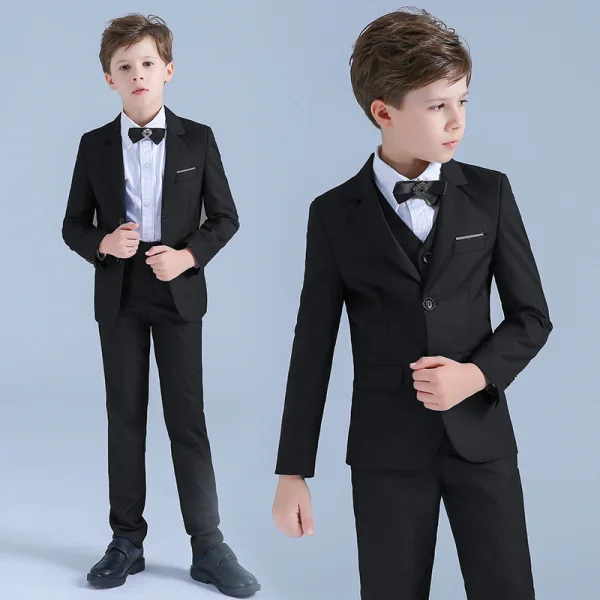 Royal Blue Boys Wedding Suits 2019 Long Sleeve Coat Shirt
