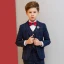 Navy Blue Checked Boys Wedding Suits 2019