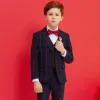 Navy Blue Checked Boys Wedding Suits 2019