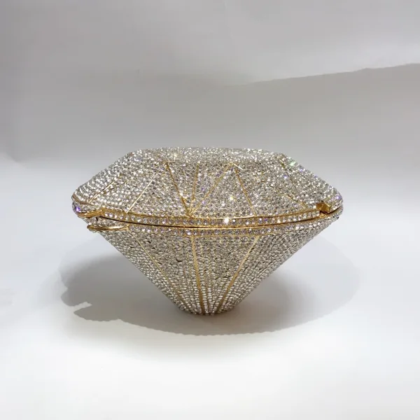 Bling Bling Gold Evening Party Rhinestone Metal Clutch Bags 2022