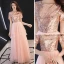 Affordable Blushing Pink Evening Dresses  2019 A-Line / Princess Square Neckline Short Sleeve Sequins Floor-Length / Long Ruffle Formal Dresses
