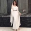 Schlicht Ivory / Creme Chiffon Abendkleider 2019 Meerjungfrau V-Ausschnitt Lange Ärmel Metall Stoffgürtel Lange Rüschen Rückenfreies Festliche Kleider