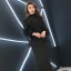Vintage / Retro Black See-through Evening Dresses  2019 Trumpet / Mermaid High Neck Puffy Long Sleeve Sash Sweep Train Ruffle Formal Dresses