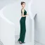 Chic / Beautiful Black Sequins Evening Party Jumpsuit 2022 V-Neck Sleeveless Sash Backless Floor-Length / Long Evening Dresses