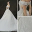 Bling Bling Champagne Wedding Dresses 2019 A-Line / Princess Off-The-Shoulder Short Sleeve Backless Glitter Tulle Cathedral Train Ruffle