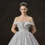 Élégant Ivoire Satin Robe De Mariée 2019 Princesse De l'épaule Manches Courtes Dos Nu Faux Diamant Perlage Perle Cathedral Train Volants