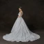 Luxury / Gorgeous Ivory Wedding Dresses 2019 A-Line / Princess Off-The-Shoulder Short Sleeve Backless Appliques Lace Sequins Beading Cathedral Train Ruffle