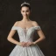 Luxury / Gorgeous Ivory Wedding Dresses 2019 A-Line / Princess Off-The-Shoulder Short Sleeve Backless Appliques Lace Sequins Beading Cathedral Train Ruffle