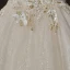 Elegant Champagne Wedding Dresses 2019 A-Line / Princess Off-The-Shoulder Short Sleeve Backless Appliques Lace Beading Pearl Glitter Tulle Cathedral Train Ruffle