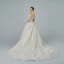 Luxury / Gorgeous Champagne Wedding Dresses 2019 A-Line / Princess Off-The-Shoulder Short Sleeve Backless Appliques Lace Sequins Beading Chapel Train Ruffle