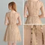 Chic / Beautiful Gold Homecoming Graduation Dresses 2018 A-Line / Princess Scoop Neck 1/2 Sleeves Metal Sash Sequins Short Formal Dresses