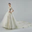 Elegant Champagne Wedding Dresses 2019 A-Line / Princess V-Neck Short Sleeve Backless Beading Tassel Appliques Lace Glitter Tulle Cathedral Train Ruffle