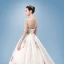 Romantic Champagne See-through Wedding Dresses 2019 A-Line / Princess Scoop Neck Long Sleeve Backless Appliques Lace Pearl Glitter Tulle Cathedral Train Ruffle