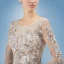 Romantic Champagne See-through Wedding Dresses 2019 A-Line / Princess Scoop Neck Long Sleeve Backless Appliques Lace Pearl Glitter Tulle Cathedral Train Ruffle