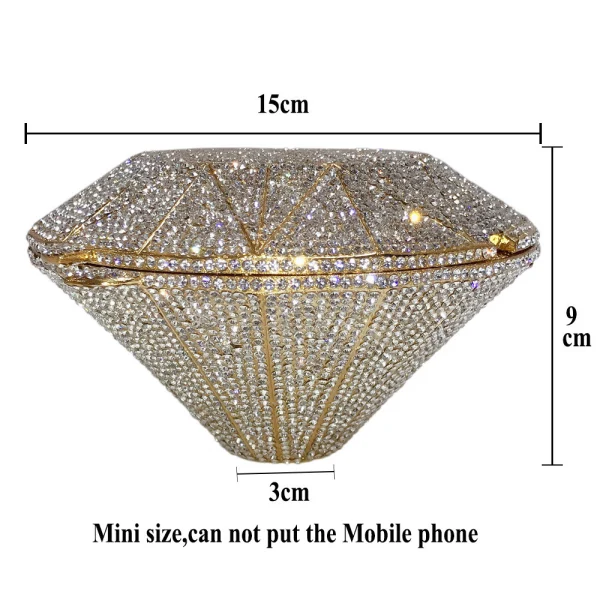 Bling Bling Gold Evening Party Rhinestone Metal Clutch Bags 2022